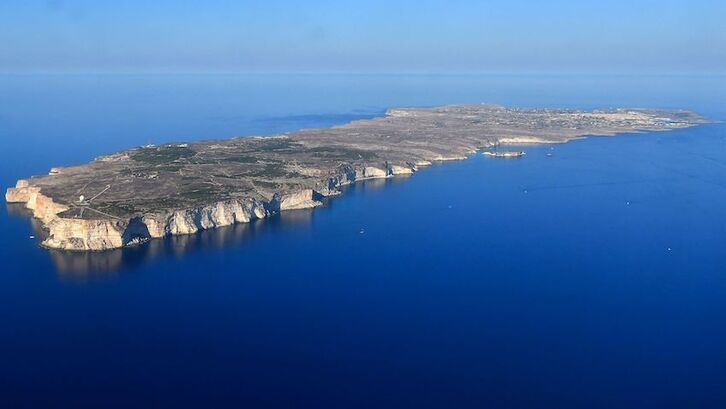 Vista aérea de la isla de Lampedusa.