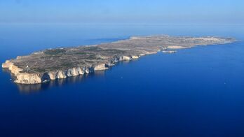 Vista aérea de la isla de Lampedusa.
