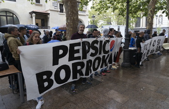 Concentración de trabajadores de Pepsico el pasado viernes en Gasteiz.
