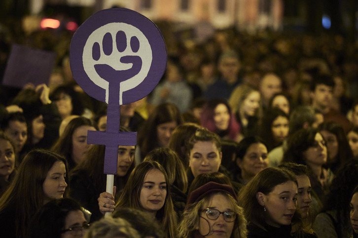  Imagen de archivo de la movilización feminista celebrada el pasado 8 de marzo en Iruñea.