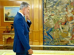 El rey español Felipe VI el día de la ronda de consultas con los representantes políticos.