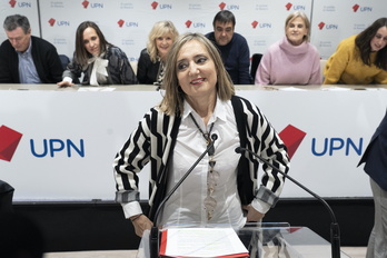 Cristina Ibarrola, alcaldesa de Iruñea, en un acto de UPN.