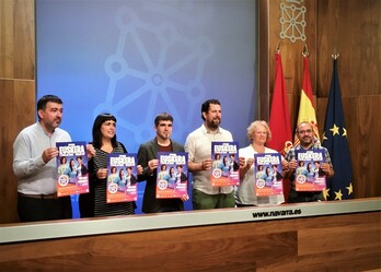 Rueda de prensa ofrecida este viernes en Iruñea.