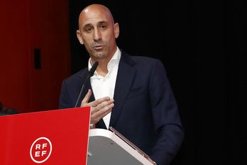 Luis Rubiales, durante su rueda de prensa de la pasada semana.