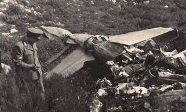 Inagen de archivo de los restos del avión siniestrado en 1980.