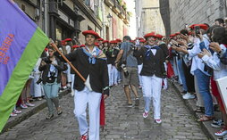 Desfile de la compañía Jaizkibel en el Alarde de Hondarribia del año pasado.