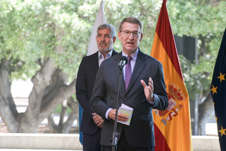 Alberto Núñez Feijóo se reunió con el presidente canario, Fernando Clavijo, de CC.