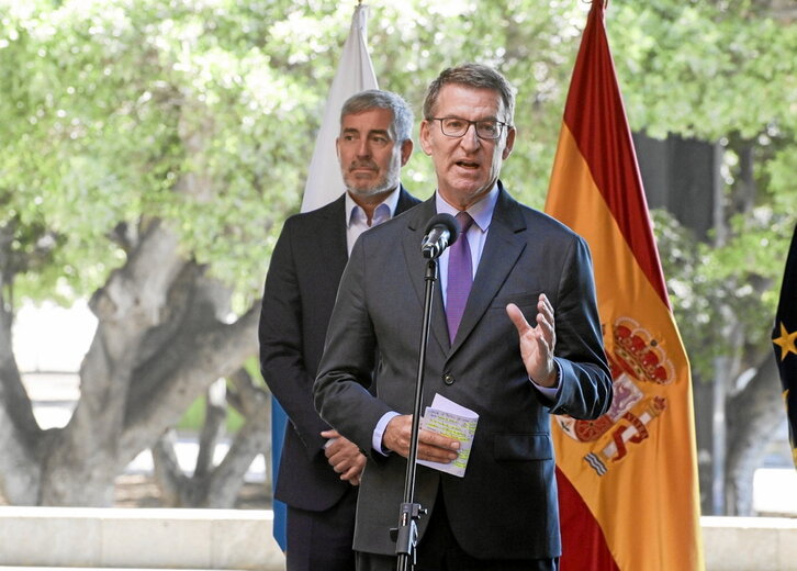 Alberto Núñez Feijóo se reunió con el presidente canario, Fernando Clavijo, de CC.