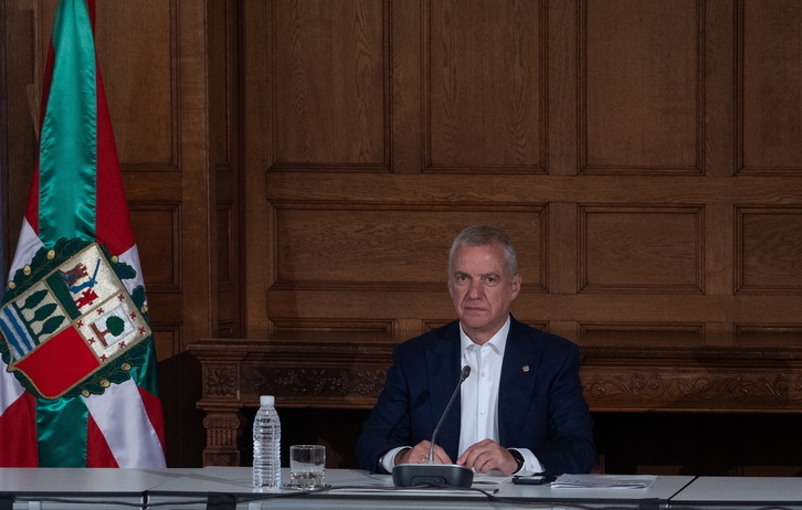 El lehendakari, Iñigo Urkullu, en el primer Consejo de Gobierno de este curso.