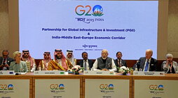 El líder panhindú Narendra Modi preside la mesa de los líderes del G20 en Nueva Delhi.