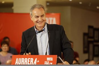 Zapatero, en un mitín en Donostia en julio de este año.