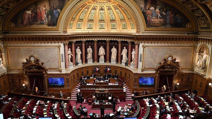 Imagen del Senado francés durante el debate de la reforma de las pensiones, en marzo pasado.