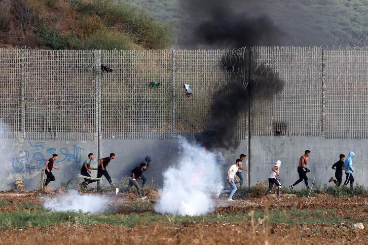 Protestas en la valla de Gaza.