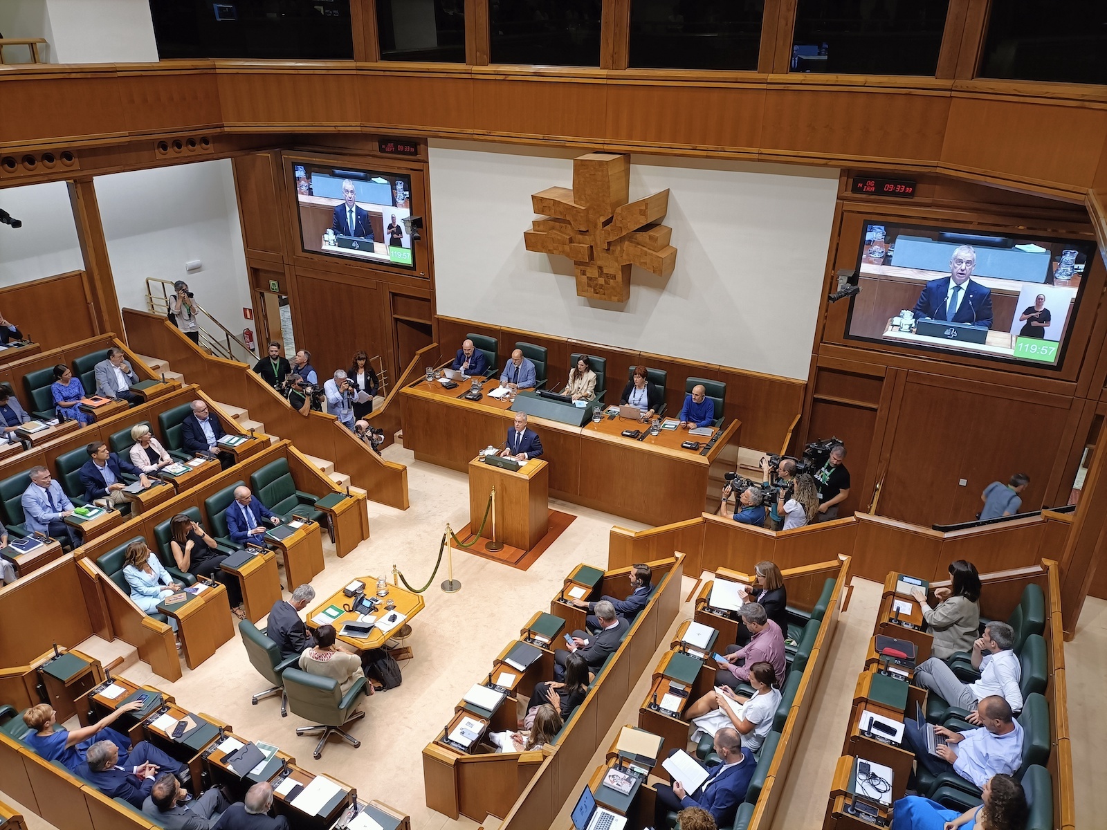 Pleno de Política General en el Parlamento de Gasteiz.