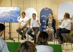 Iñigo Segurola, J.M. Aizega, Begoña Rodriguez eta Asier Alea, atzoko agerraldian.