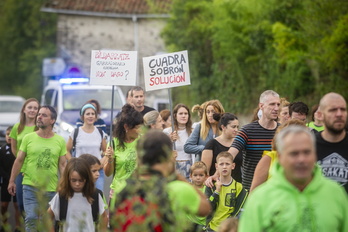 Imagen de una movilización reciente organizada por las familias de Etxaurren Ikastola.