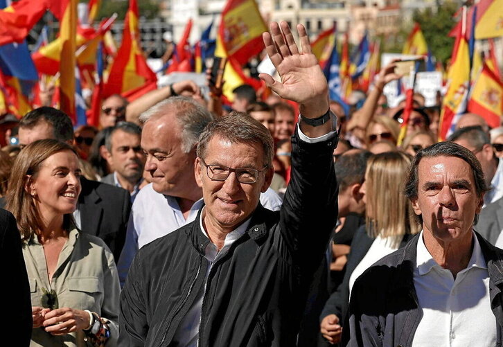 Feijóo y Aznar, en el acto de ayer en Madrid.