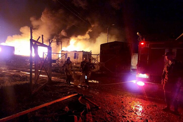 Imagen de la explosión registrada en Nagorno Karabaj.