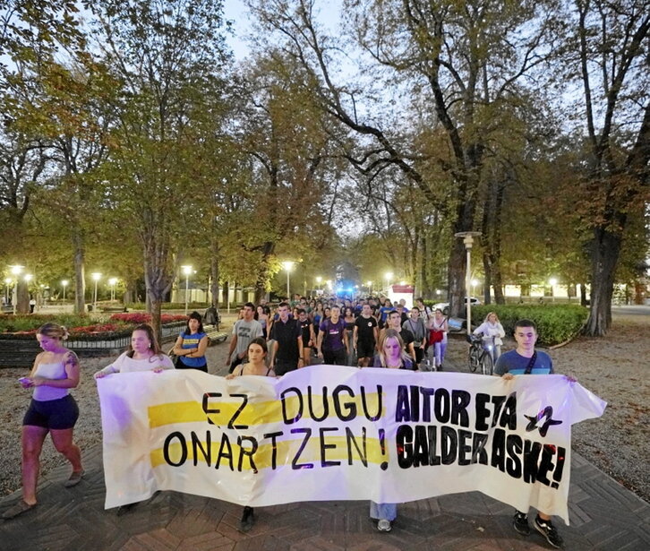 Gasteizen egindako manifestazioaren irudi bat.