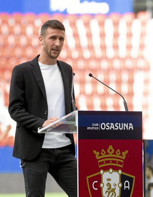 Oier en su despedida de Osasuna en 2022.