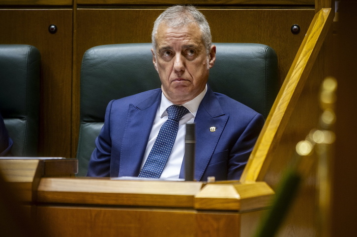 Iñigo Urkullu, en el Parlamento de Gasteiz.