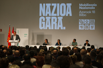 Arnaldo Otegi, durante su intervención en la Conferencia Política.