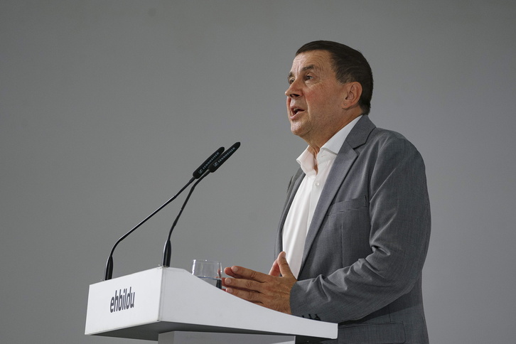 Arnalgo Otegi, en la conferencia política celebrada el pasado fin de semana en Gasteiz.
