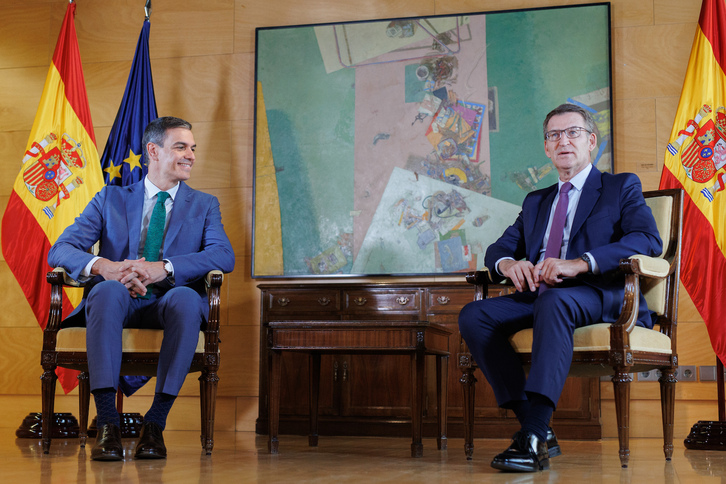Sánchez y Feijóo se han reunido en el Congreso. 