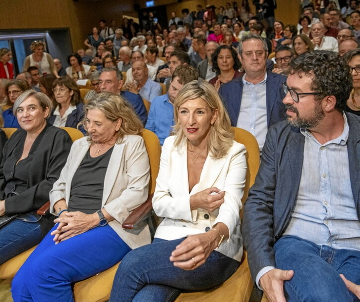 Yolanda Díaz, durante el acto de Sumar.