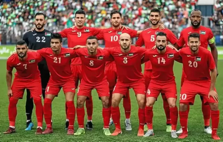 Alineación de la selección palestina de fútbol, en una imagen de archivo.