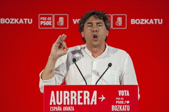 Eneko Andueza, en un acto de campaña en julio.