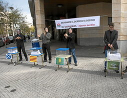 Igeldoren desanexioaren aldeko ekintza bat, artxiboko irudi batean.