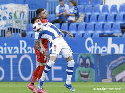 Miguel de la Fuente marcó tres goles para el Leganés.