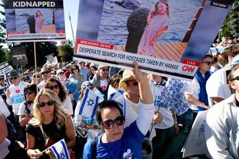 Concentración de apoyo a Israel en Denver, Colorado.