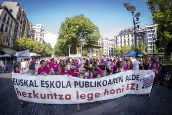 Hezkuntza Legearen aurka Donostian ekainean egindako manifestazioa.