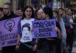 Mugimendu feministaren mobilizazio bat, artxiboko irudian.
