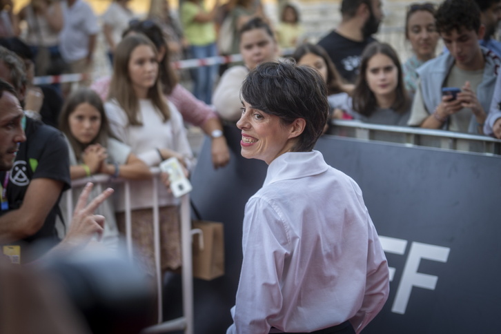 Estibaliz Urresola, Donostiako Zinemaldiaren Euskal Zinemaren galan, irailean. 