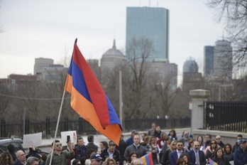 Imagen de archivo de una protesta por la situación en Nagorno Karabaj.