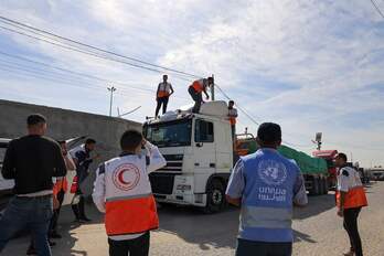 La ayuda solo puede ser distribuida en el sur de la Franja de Gaza.