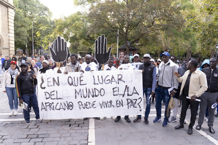 Manifestación en recuerdo de Elhadi Ndiaye. 