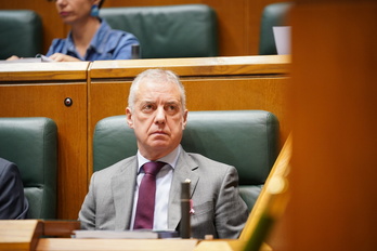 Urkullu, el pasado viernes en el Parlamento de Gasteiz.