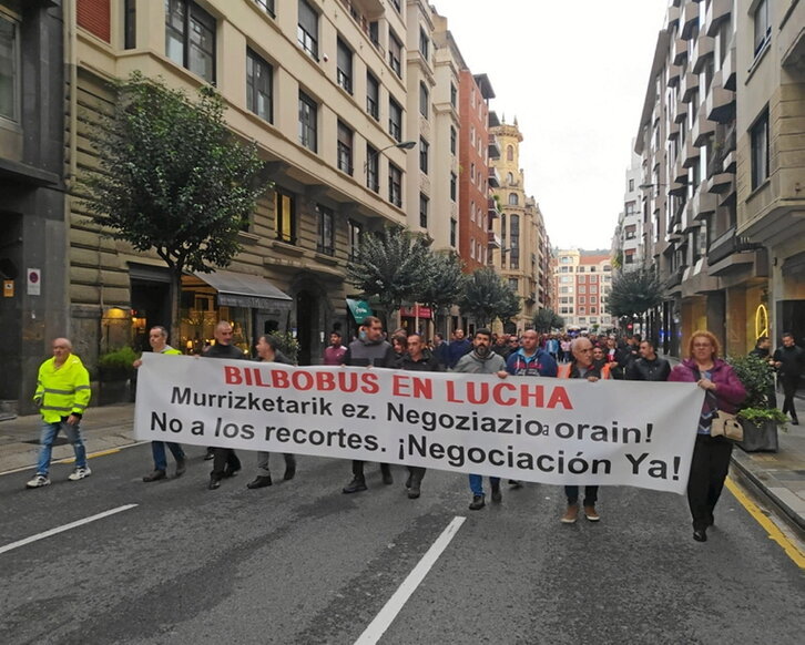 Movilización de la plantilla de Bilbobus.