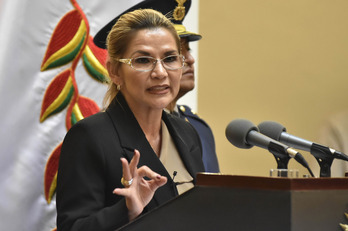 Jeanine Añez, artxiboko irudi batean. 