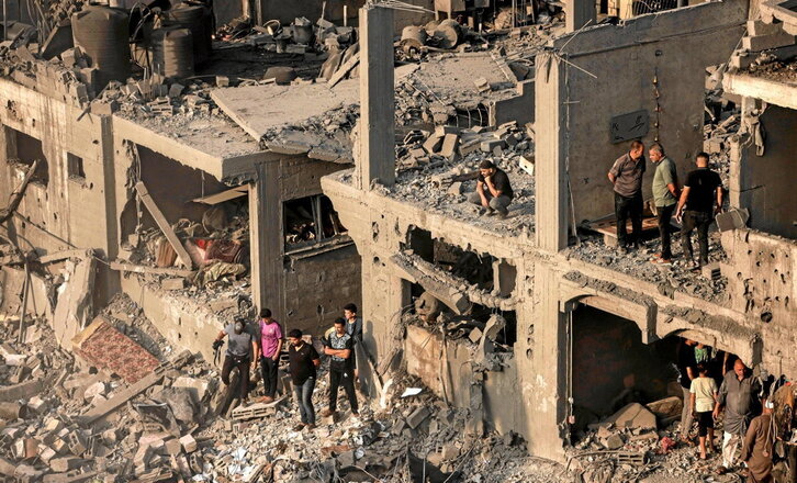 Destrucción actual en Gaza.