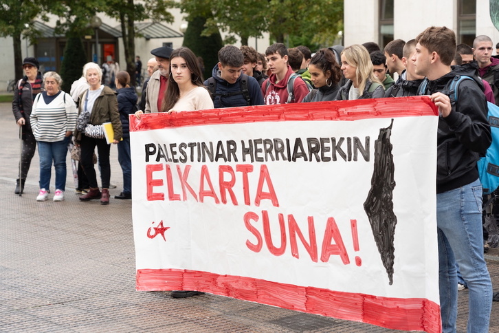 NUPen IAk deitutako mobilizazioa, Palestinarekiko elkartasunez.