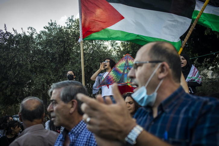 Movilización palestina en Nazareth, en Galilea, parte del Estado de Israel, en septiembre de 2021.