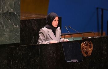 Intervención de Alya Ahmed Saif Al Thani, representante de Qatar ante la ONU.