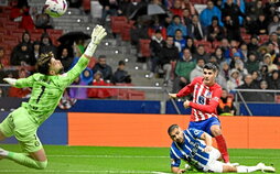 Disparo con el que Morata convirtió el 2-0 del Atlético de Madrid, antes del descanso.