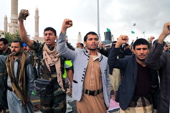 Movilización en Sanaa (Yemen), en el pasado «viernes de la ira» solidario con Palestina.