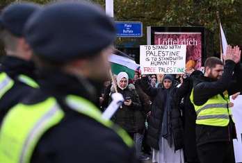 Movilización en apoyo a Gaza en Dortmund.